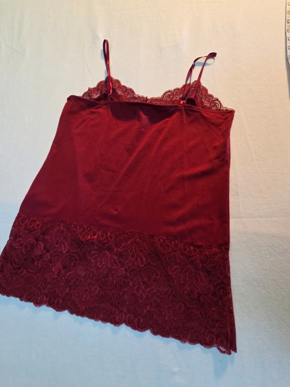 White House Black Market Dark Red Stretch Lace Cami - Picture 7 of 9
